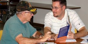 bryan PBC Lewistown Canton Veteran speaks with CUB staff